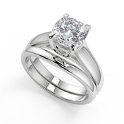 Tessa 4 Prong Claw Solitaire Cushion Cut Diamond Engagement Ring - Nivetta